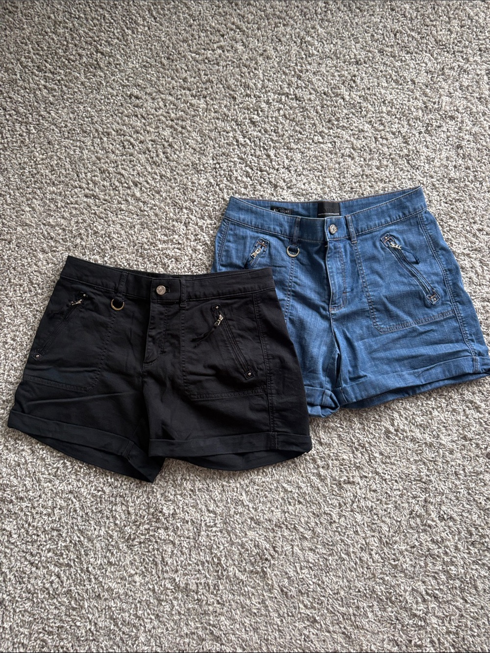 White House Black Market Black & Blue Jean Shorts Duo (4.5 inch inseam)